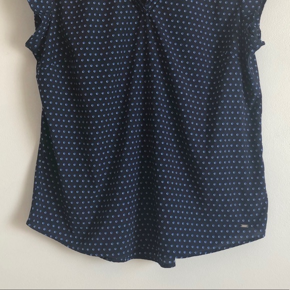Tommy Hilfiger Short Sleeve Polka Dot Navy Top XL - Picture 4 of 8